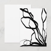 Carte Bouquet Blanc : Abstrait blanc & noir (Devant / Derrière)