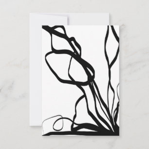 Carte Bouquet Blanc : Abstrait blanc & noir