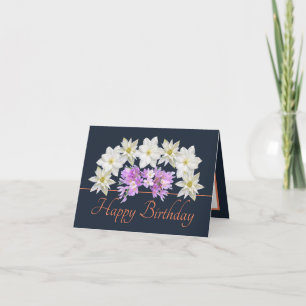 Carte Bouquet blanc orange violet de la marine Joyeux an