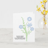 Carte bouquet bleu sympathie merci (Fleur jaune)