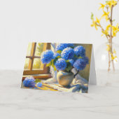 Carte Bouquet Blue Hydrangea (Fleur jaune)