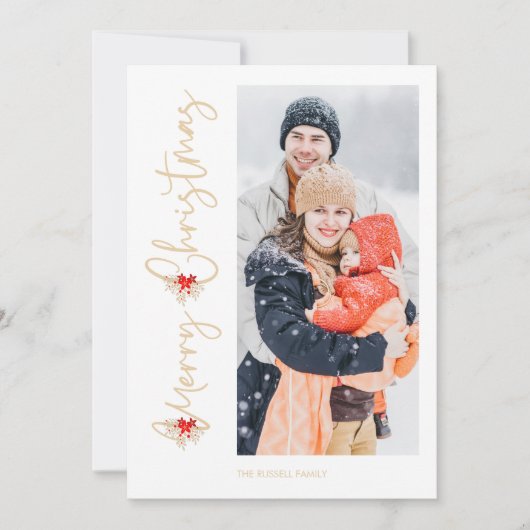 Carte Bouquet botanique classique Joyeux Noël Photo (Devant)