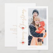 Carte Bouquet botanique classique Joyeux Noël Photo (Devant / Derrière)