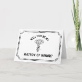 Carte Bouquet Chic Floral Bow Matron d'honneur Propositi (Devant)