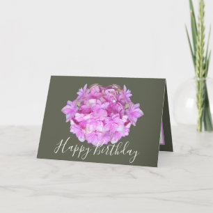 Carte Bouquet Chic Floral Hydrangea Rose Anniversaire