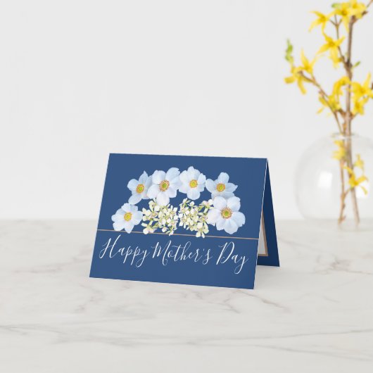 Carte Bouquet d'anémone dorée violette Orchidée pour la  (Fleur jaune)