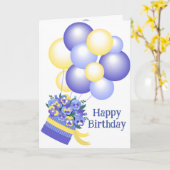 Carte Bouquet d'anniversaire Balloons Pansy Garden Fleur (Fleur jaune)