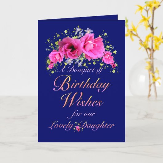 Carte Bouquet d'anniversaire de fille de fleurs et de so (Fleur jaune)