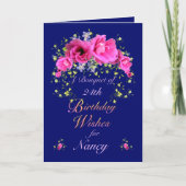 Carte Bouquet d'anniversaire de fleurs et de souhaits (Devant)