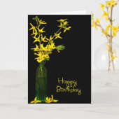 Carte Bouquet d'anniversaire de Forsythia (Fleur jaune)