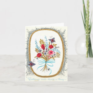 Carte Bouquet d'anniversaire vintage