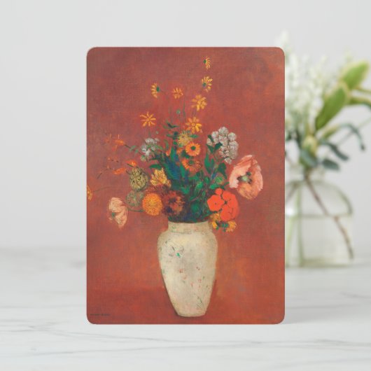 Carte Bouquet dans un vase chinois par Odilon Redon (Debout devant)