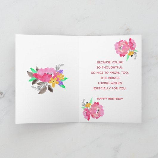 Carte Bouquet d'aquarelle dans un pot. (Intérieur)