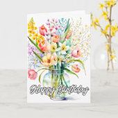 Carte Bouquet D'Aquarelle De Fleurs (Fleur jaune)