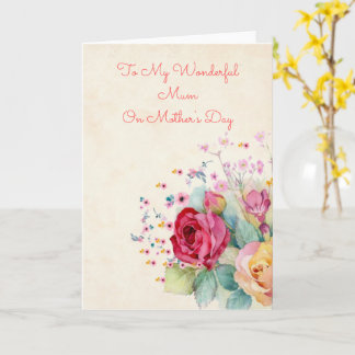 Carte Bouquet d'aquarelle Fête des mères