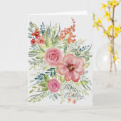 Carte Bouquet d'aquarelle fleuri (Fleur jaune)