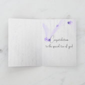 Carte Bouquet d'aquarelle pourpre pour l'anniversaire (Intérieur)