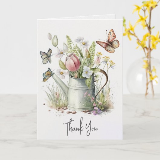 Carte Bouquet d'arrosage de Merci (Fleur jaune)