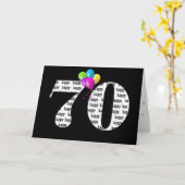 Carte Bouquet de ballon à 70e anniversaire (Fleur jaune)