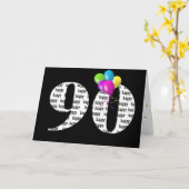Carte Bouquet de ballon à 90e anniversaire (Fleur jaune)