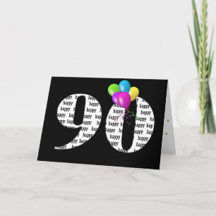 Carte Bouquet de ballon à 90e anniversaire
