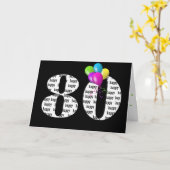 Carte Bouquet de ballons pour 80 ans (Fleur jaune)