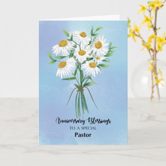 Carte Bouquet de Bénédiction du Pasteur Mariage (Fleur jaune)