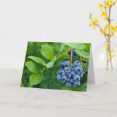 Carte bouquet de bleuets sur buisson (Fleur jaune)