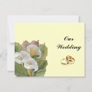 Carte bouquet de callas de mariage