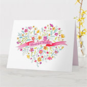 Carte Bouquet de coeur de fleurs art Mère obtenir la car (Fleur jaune)