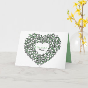 Carte Bouquet de coeur de fleurs tuilp art encré Fête de