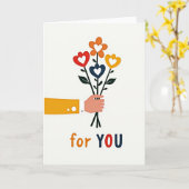 Carte Bouquet de Coeur Pour Vous (Fleur jaune)
