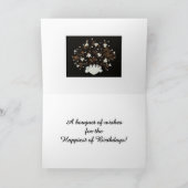 Carte Bouquet de coquillages blanc sur noir Elégant anni (Intérieur)