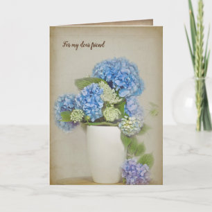 Carte bouquet de dentelle d'hortensia et de Reine Anne