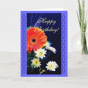 Carte Bouquet de fleur d'anniversaire
