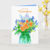 Carte Bouquet de fleur de grand-maman de joyeux (Fleur jaune)