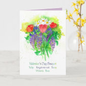 Carte Bouquet de fleur de heureuse Sainte-Valentin (Fleur jaune)