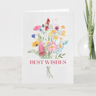 Carte Bouquet de fleurs avec meilleurs vœux