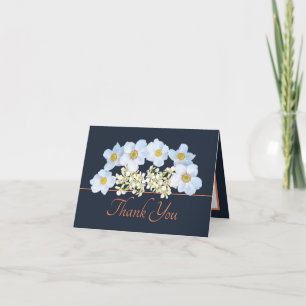 Carte Bouquet de fleurs blanches Anémone et Orchidée Mer