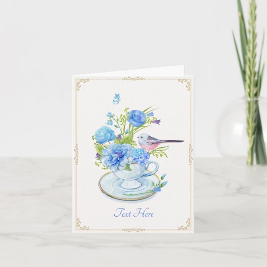 Carte Bouquet de fleurs bleues (Devant)