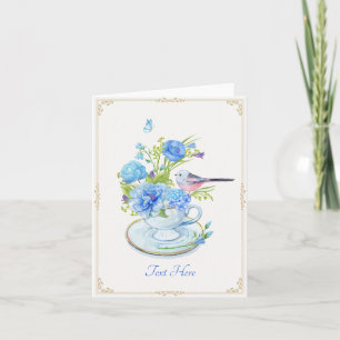 Carte Bouquet de fleurs bleues