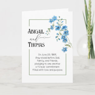 Carte Bouquet de fleurs bleues d'anniversaire