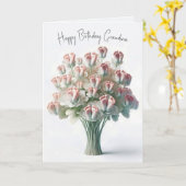 Carte Bouquet de fleurs d'anniversaire de grand-mère ave (Fleur jaune)