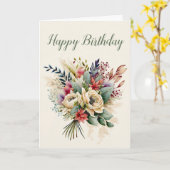 Carte Bouquet de fleurs d'aquarelle (Fleur jaune)
