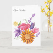 Carte Bouquet de fleurs d'aquarelle illustrées Meilleurs (Fleur jaune)