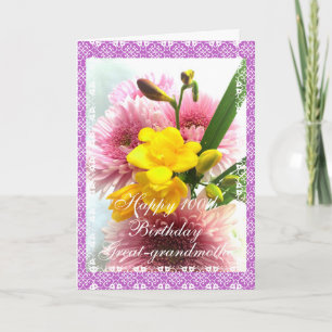 Carte Bouquet de fleurs de 100e anniversaire de la grand