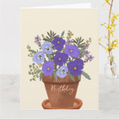 Carte Bouquet de fleurs de naissance de février Violette (Fleur jaune)