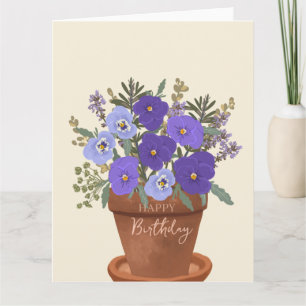 Carte Bouquet de fleurs de naissance de février Violette