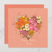 Carte Bouquet de fleurs de printemps pour mère (Devant / Derrière)