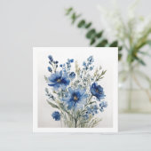 Carte Bouquet de fleurs Elégante aquarelle (Debout devant)